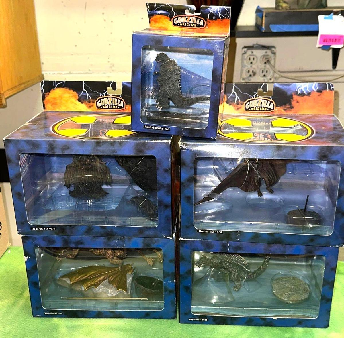 5 NIB Collectible "First Godzilla" Action Figures from the Godzilla Origins Series