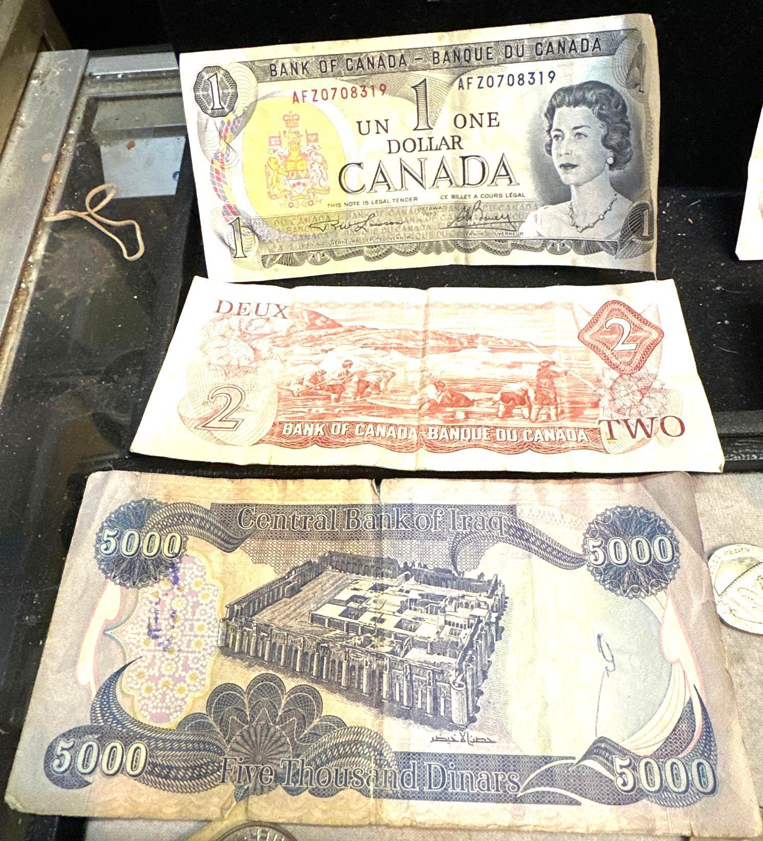 Lot of Foreign Currency and Coins