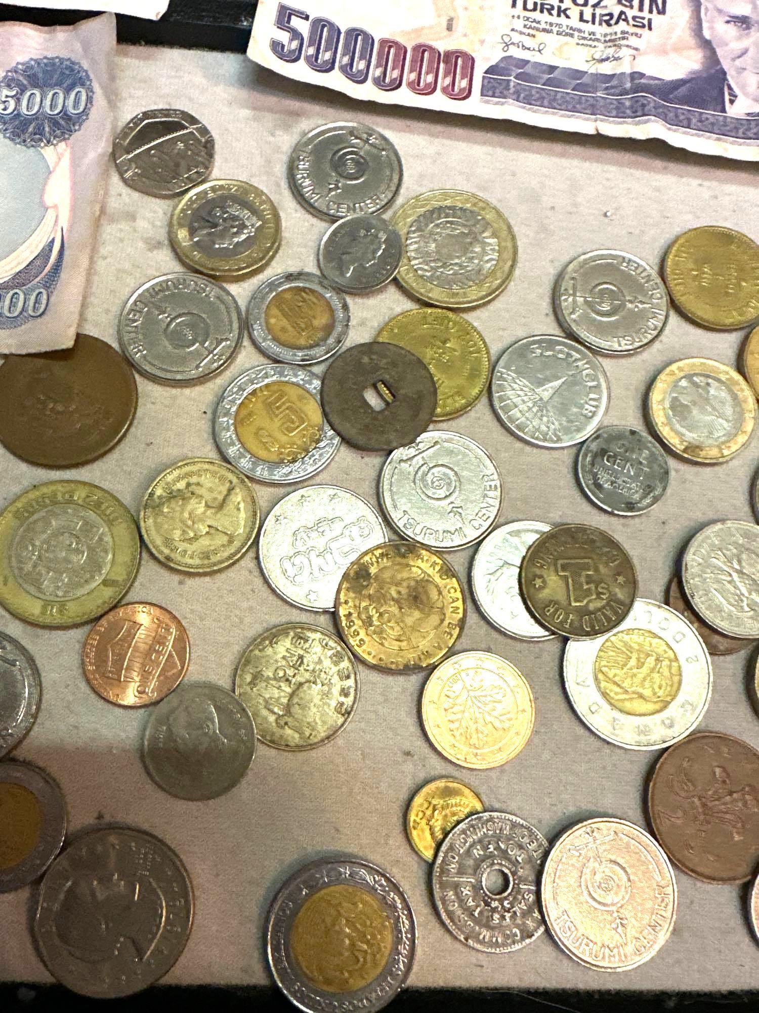 Lot of Foreign Currency and Coins