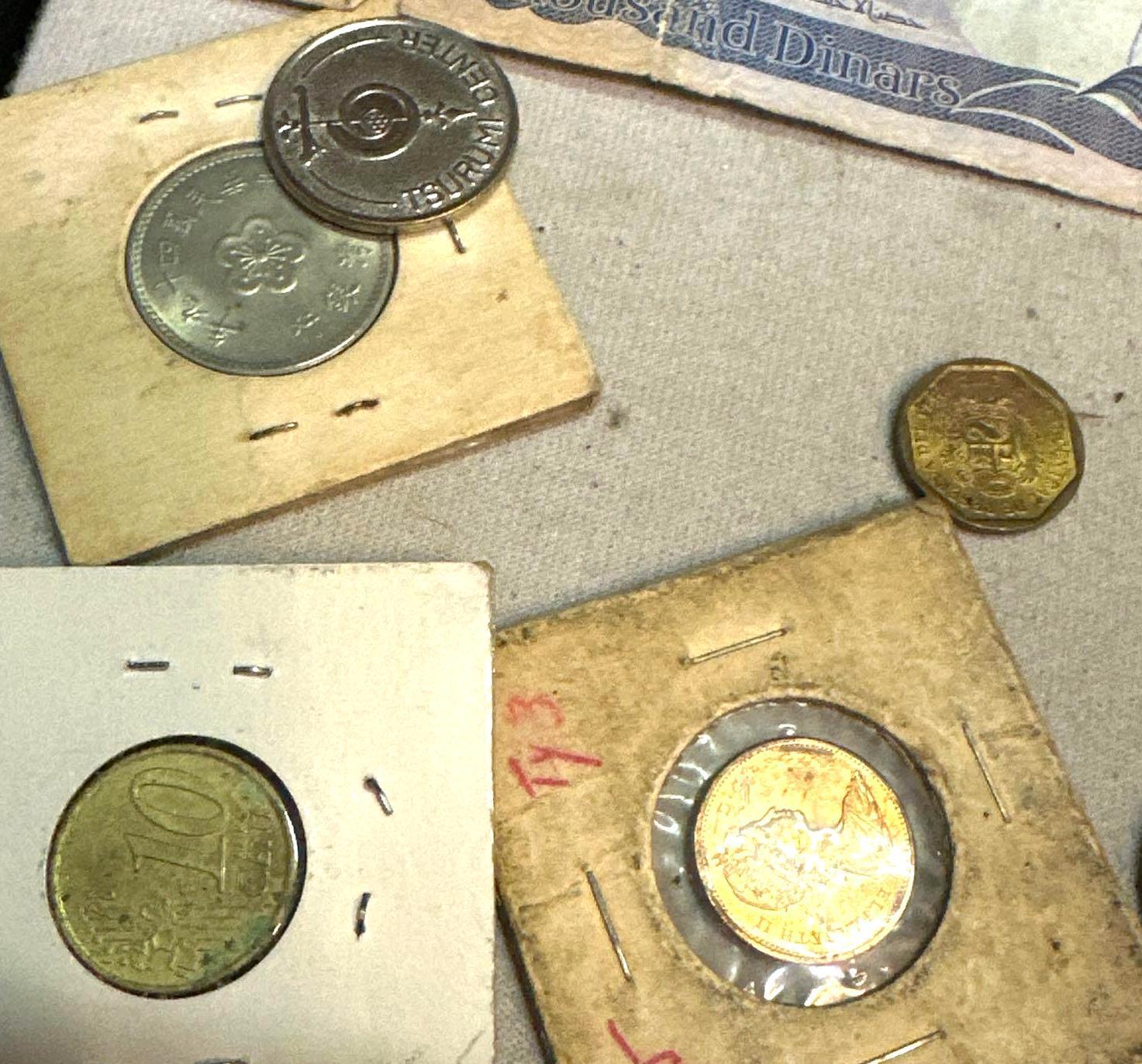 Lot of Foreign Currency and Coins
