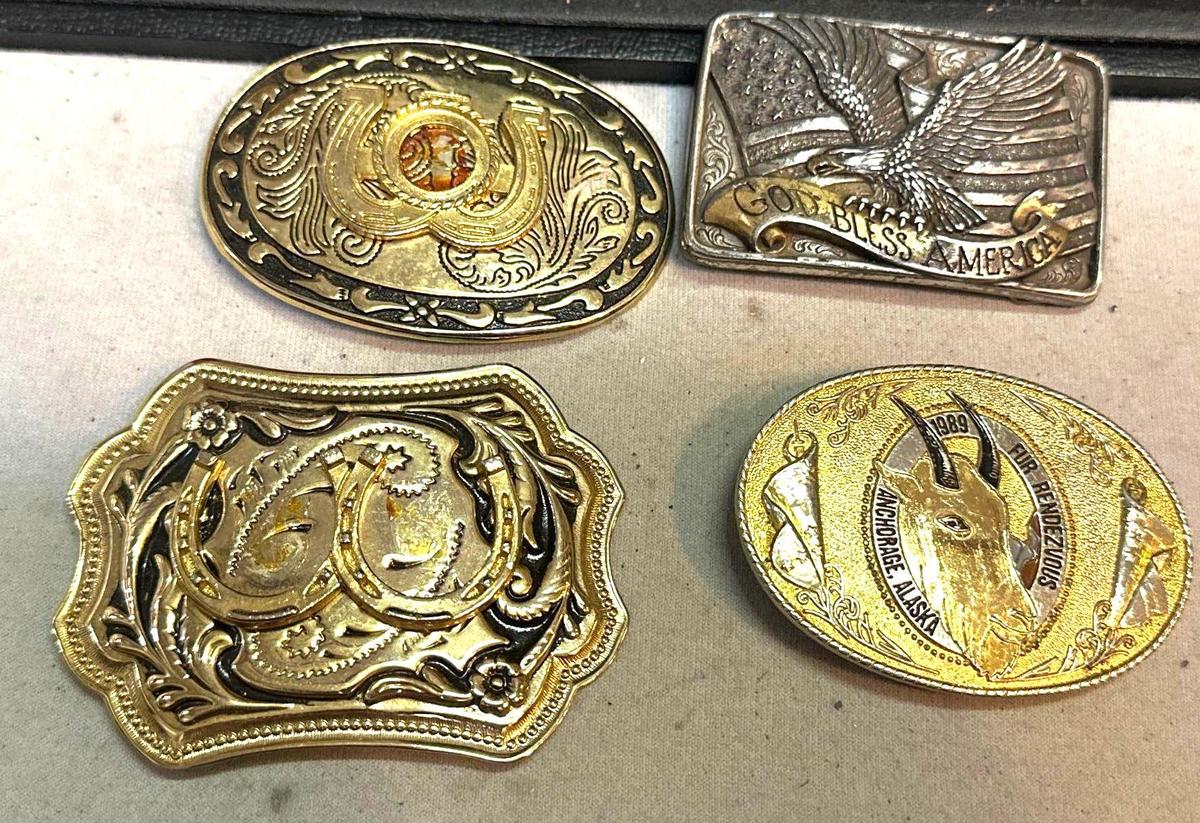 4 Vintage Belt Buckles