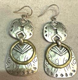 Vintage Cufflinks and Silver Earrings