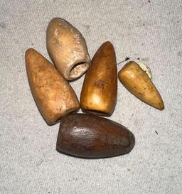 5 Fossilized Eskimo Bird Points- Scarce to Rare
