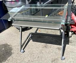 Glass and Metal Desk 39" x 27"
