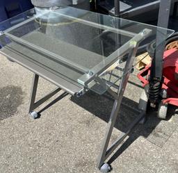 Glass and Metal Desk 39" x 27"