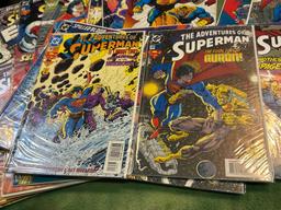 13 Action Comics and 14 Adventures of Spiderman Comic Books
