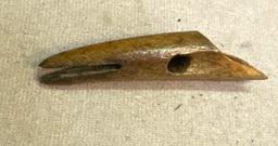 2 Ancient Eskimo Artifacts- small animal Harpoon point and Ivory Hide scrapper