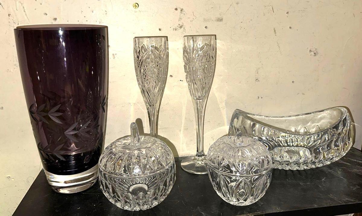 Group of Cut Crystal Items