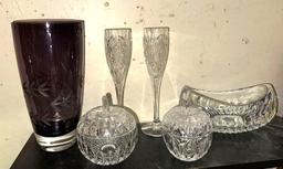 Group of Cut Crystal Items