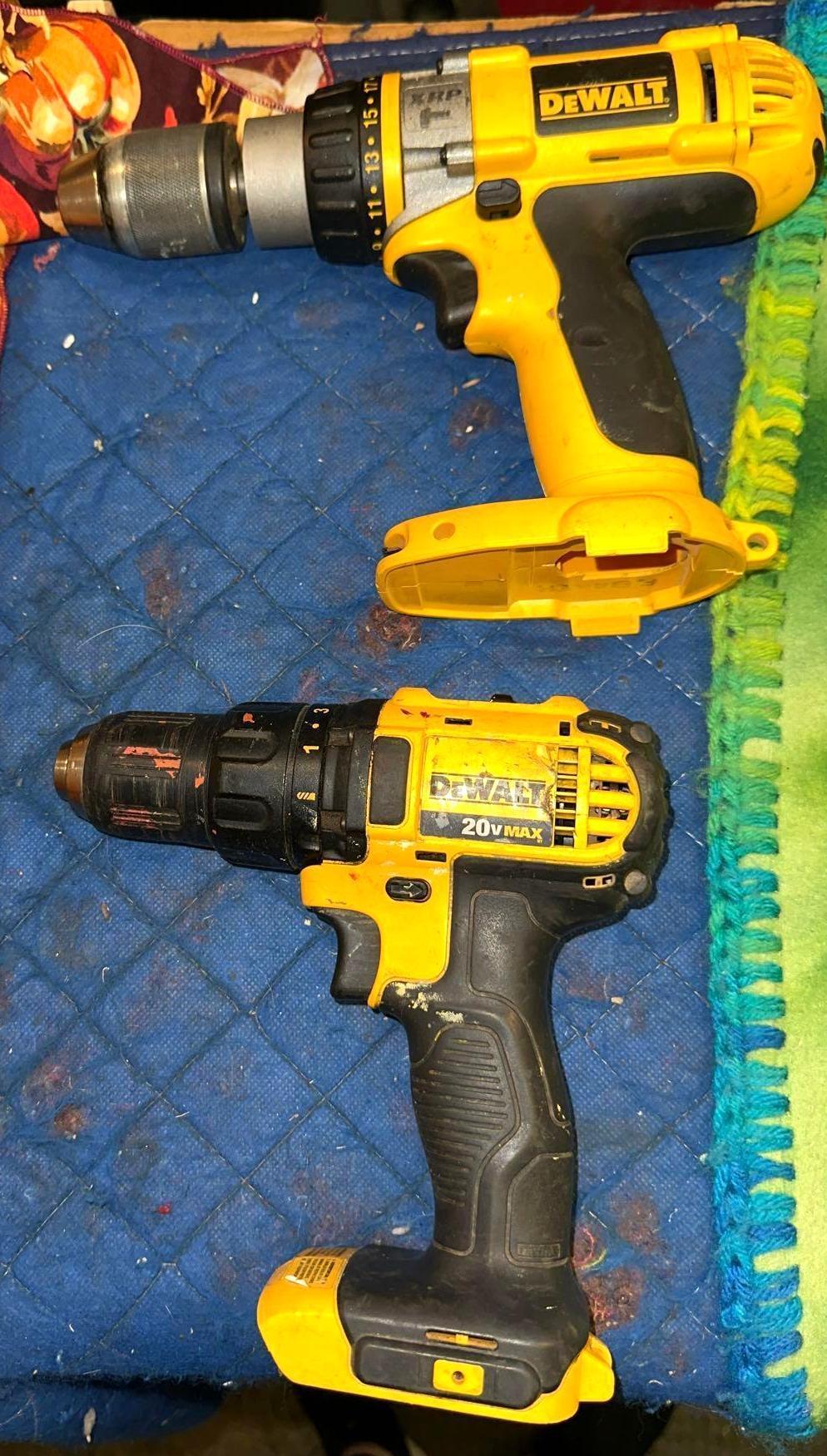 2 Dewalt Drills- No Batteries