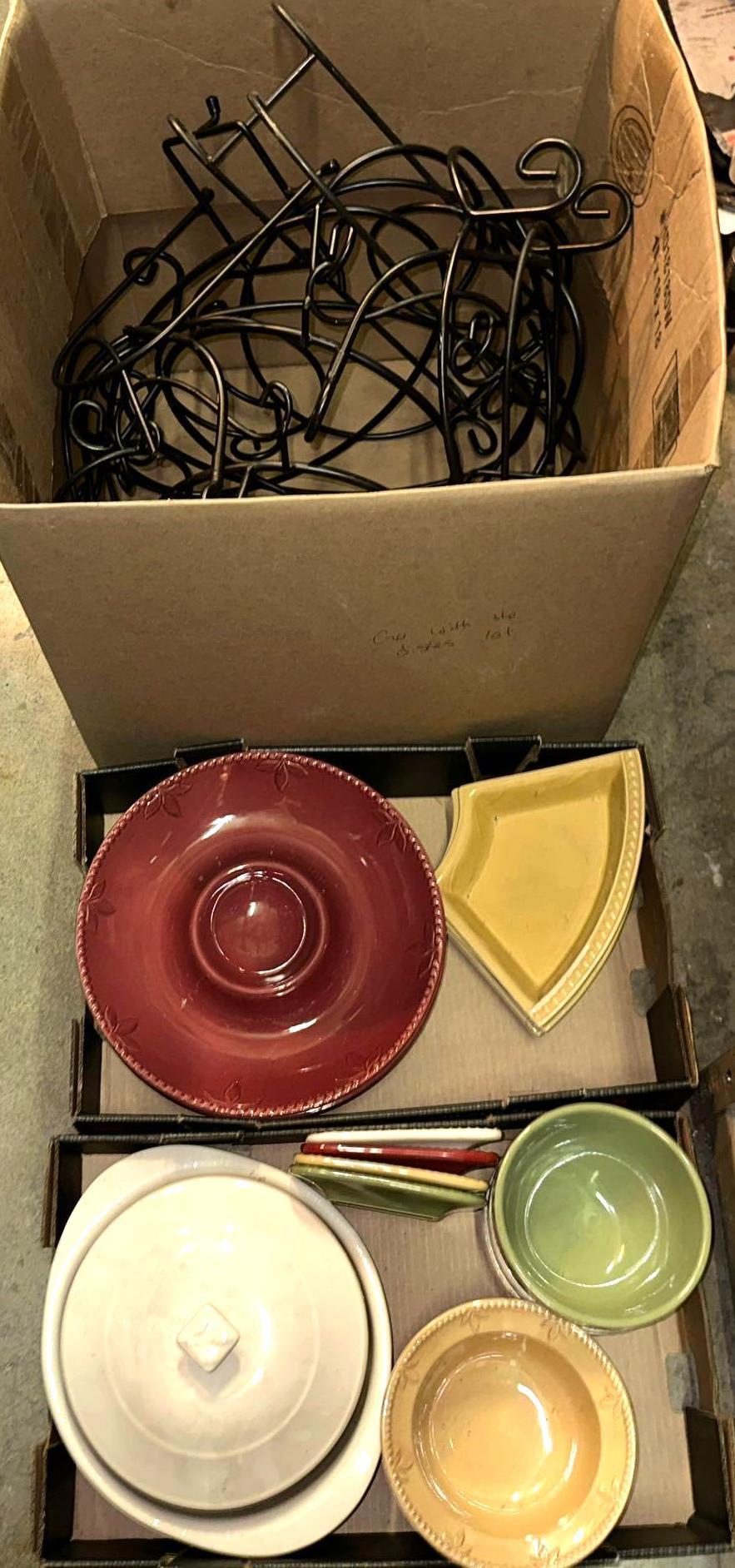 3 boxes of Sorrento Debby Segura Signature Serving Dishes and Holders