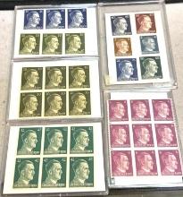 5 Panels of WWII German Postage Stamps- Over 60 stamps