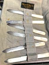 6 VTG J. Herbet Hall Co. Mother of Pearl Serving Knives