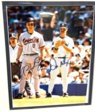Autographed Baseball Photo of Mattingly and Ripken with COA