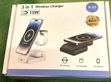 NEW In Box Magnetic 3 in 1 Wireless Charging Dock for Iphone, Iwatch and Airpods