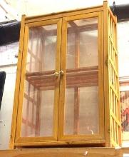 Wood & Glass Small Curio Cabinet w/one wood shelf 24" T x 15" W