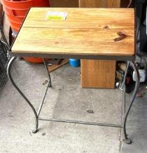 Steel and Wood Accent table 21" x 18"