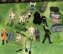 Group of 1990's Star Wars Action figures and accessories