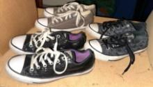 3 Pairs of Converse all Star Shoes size men 7 and Womens 9