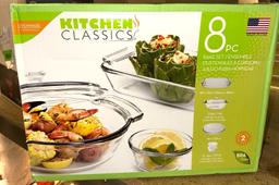NIB Kitchen Classics 8pc Glass Bake Set