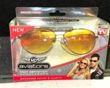 NIB HD Vision Aviators High Definition sunglasses
