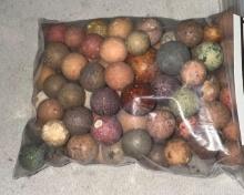 Bag Full of Rare Vintage Clay Marbles