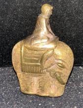 VTG Metal Chinese Elephant and Rider Snuff Bottle