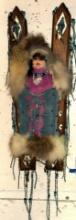 Navajo Indian Papoose Cradle Board with Baby 22" long