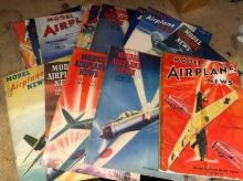 15 Model Air plane News Magazines from the 1940's