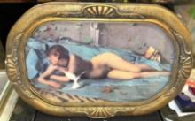 Antique Nude Lady Artwork 18" x 12"