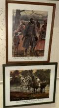 2 Framed Hairnet Tubman's Underground Railroad Artwork 20" x 19"