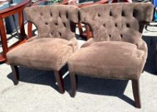 2 Upholstered Wing Back Chairs