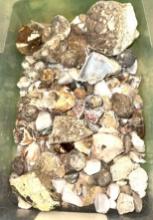 Bin of Banded Agates, Nodules, Collectable Rocks- Polished and Raw