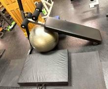 Sit up Bench, Exercise ball and floor pads