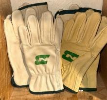 6 Pairs New/Like New Leather Work Gloves