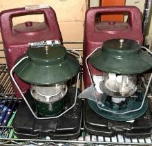 2 Coleman Propane Lanterns with Covers