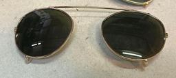2 Pairs of Old Pilot Sunglasses- Clip on