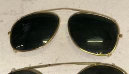 2 Pairs of Old Pilot Sunglasses- Clip on