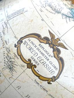 "Replogle 16" Diameter Globe World Classic Series" Globe on stand 34" tall