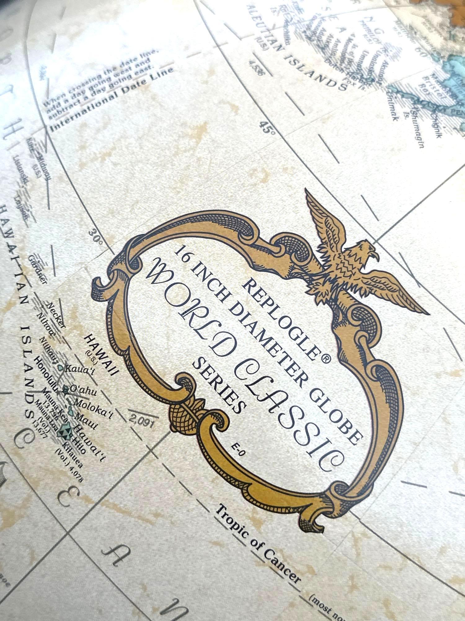 "Replogle 16" Diameter Globe World Classic Series" Globe on stand 34" tall