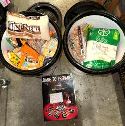 2 Buckets Full of Preppers Supplies and Guide Book