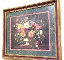 Framed Albert Williams Flower Artwork 26" x 22"