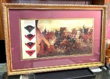 Framed Vintage Print of Custer's 7th Cavalry Color Chevrons Hospital Steward, Drum Major 25" x 16"