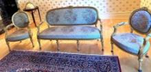 Mid 1800's Parlor Set from France- Gold Gilt- 3 Piece Set