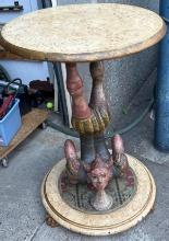 Vintage Side Table with Carved Jester from Italy 28"T x 18" w