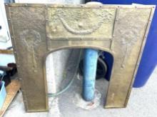 Antique Hammered Brass Fireplace Surround 36" W x 37" Tall