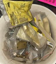 Bucket of New Door Hardware and Assorted Screws