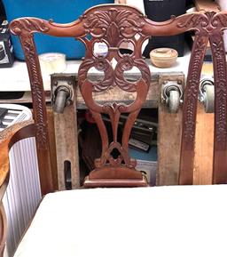 Vintage Chippendale Style Bench/Loveseat with Pretty Wood Carvings 43" W x 42" T