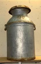 Old Metal Milk Jug 24" tall