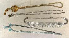 4 Mid Century Rhinestone Necklaces